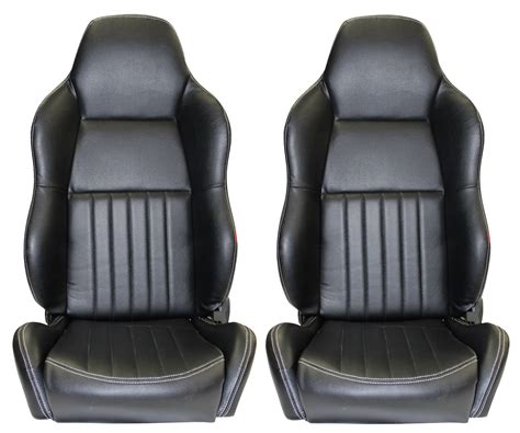 Classic High Back Pair 2 x Black Leather Car Bucket Seats - Plymouth NEW | eBay