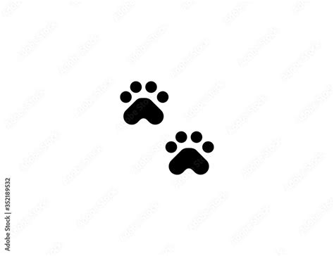 Paw prints vector flat icon. Animal foot prints emoji illustration Stock Vector | Adobe Stock