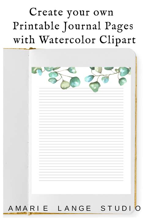 How to Use Watercolor Clipart to Make Printable Journal Pages - Amarie ...