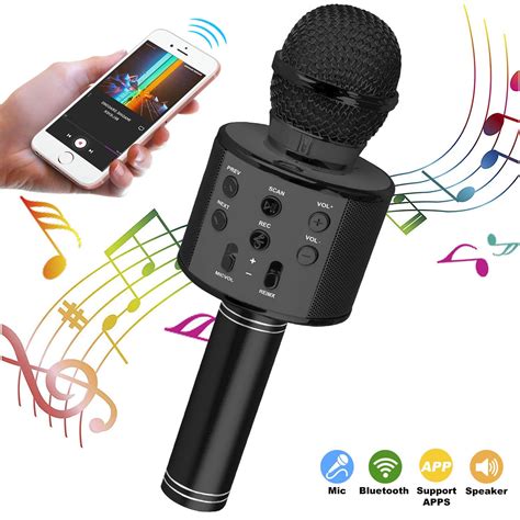 Wireless Microphone, EEEkit Karaoke Bluetooth Microphone for Kids, Portable Handheld Mic Magic ...