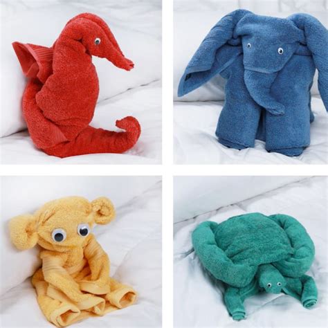 Fold Bath Towels Into Adorable Animals | Towel crafts, Towel animals ...