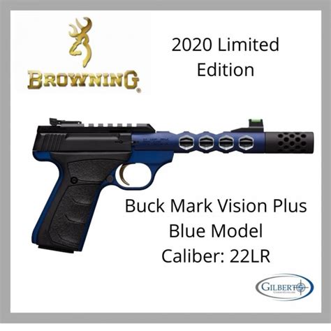 Browning Buck Mark Plus Vision Blue Anodized 22LR Pistol With 5.9" Barrel With Removable Muzzle ...