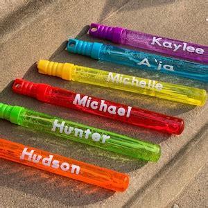 Personalized Bubble Wands/ Party Favors/ Outdoor Fun/ Personalized Toys ...