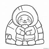 Cute Eskimo With Igloo Coloring Page 68975 54608 sketch template