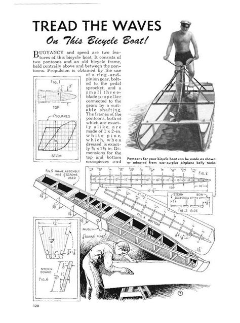 Build a Pedal Boat - Vintage Projects Plywood Boat Plans, Wooden Boat Plans, Wooden Boats, Old ...