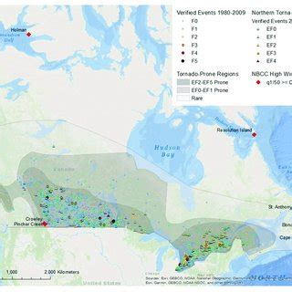 | Map showing historical tornado record (Environment Canada, 2018),... | Download Scientific Diagram