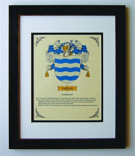 HERALDRY COAT of ARMS Vargas Family Crest Framed - Etsy