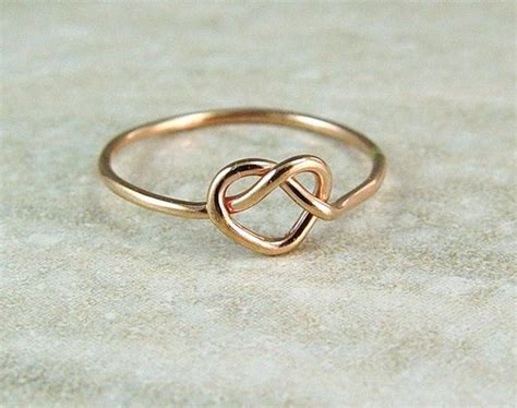 Promise Ring / Rose Gold Heart Ring / Love Knot / Infinity | Etsy