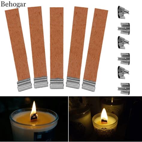 50PCS 12.5 x 75mm Wood Candle Wicks Accessories Supplies Wick for Candle DIY Making Supplies ...