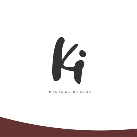 KI Initial handwriting or handwritten logo for identity. Logo with signature and hand drawn ...