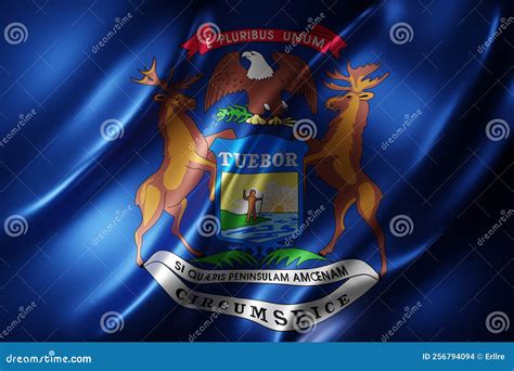 Michigan State flag stock illustration. Illustration of patriotic ...