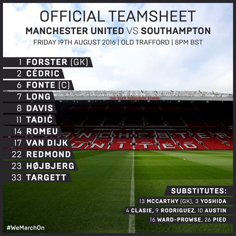 Starting line-ups: Man United v Southampton - ITV News