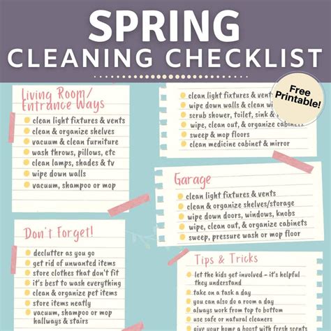 Spring Cleaning Checklist Printable+ Tips for Spring Cleaning