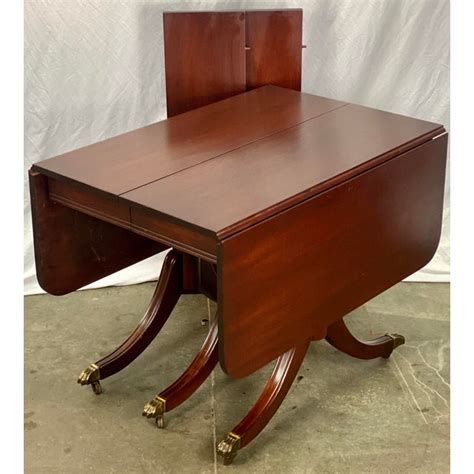 Vintage Mahogany Duncan Phyfe Drop Leaf Extension Dining Table | Chairish