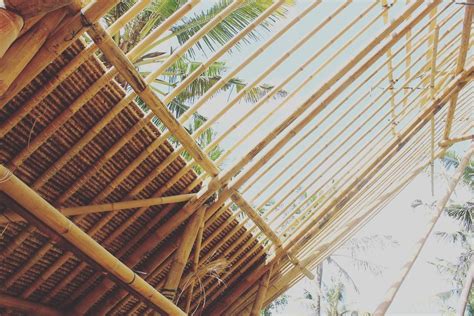 Roof installation on progress. Our small bamboo project in Ubud is now ...