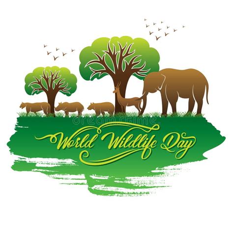 World Wildlife Day Poster Design Stock Vector - Illustration of element, global: 140089771