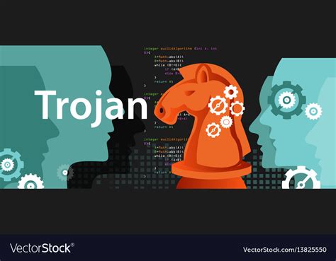 Trojan horse virus mal-ware cyber security attack Vector Image