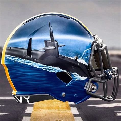 Naval Academy ~ Hand Painted Alternate Helmets | Football helmets, College football helmets ...