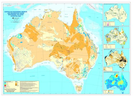 Australian radiogenic granite and sedimentary basin geothermal hot rock potential map ...