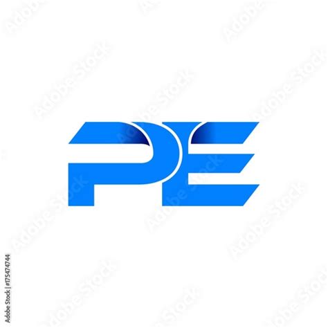 pe logo initial logo vector modern blue fold style Stock Vector | Adobe ...