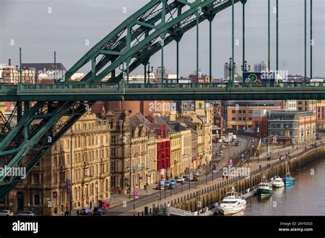 Newcastle city Skyline with Tyne Bridge in view at Newcastle Quayside Stock Photo - Alamy