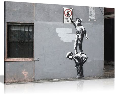 Banksy Graffiti Is A Crime Canvas Wall Art Picture Print | eBay