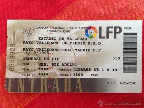 Entrada ticket rayo vallecano real madrid liga - Vendido en Venta ...