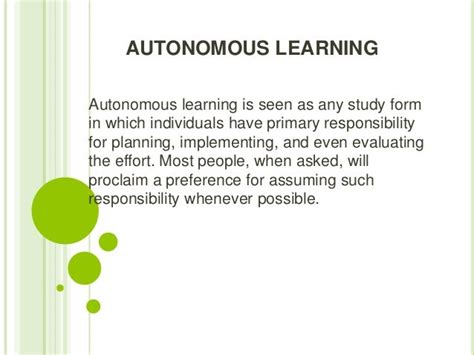 Autonomous learning