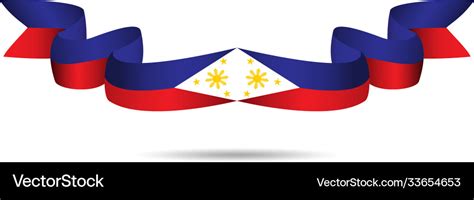 Philippines ribbon flag template design Royalty Free Vector