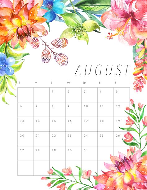 Pin by Maria on random | Free printable calendar, August calendar, August calender