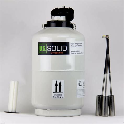 U.S. Solid 10 L Liquid Nitrogen Container Cryogenic LN2 Tank Dewar LN2 Liquid Nitrogen Tank 6 ...