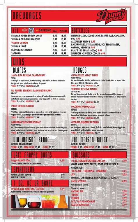 Benny's All Day menu in Rockland, Ontario, Canada