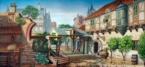 Backdrop ME 027 Old German Village in 2020 | German village, Scenery ...