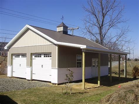 Lean-To on Two-Tone Garage | Building a pole barn, Pole building garage ...