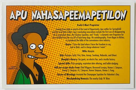 The Simpsons Apu Postcard | Etsy