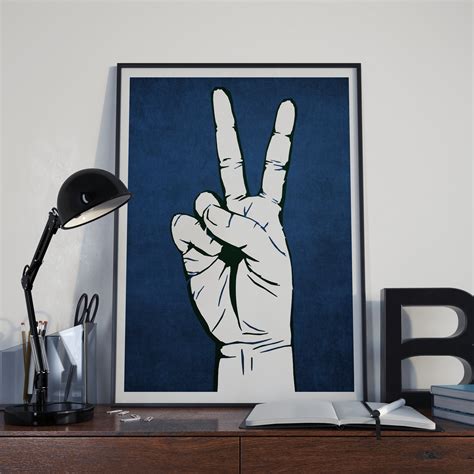 Peace Sign Wall Art Street Art Peace Sign Vintage Blue - Etsy UK