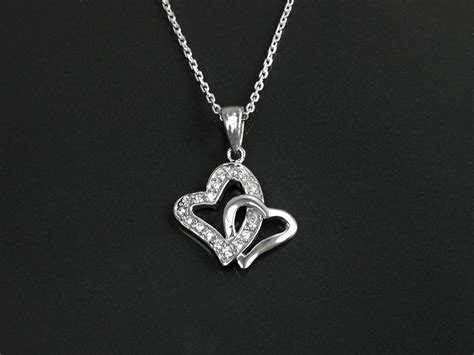 Love Symbol Necklace, Sterling Silver, White Clear Cz Stones, You and ...