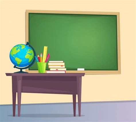 Premium Vector | Classroom with green chalkboard | Bambini, Sfondi