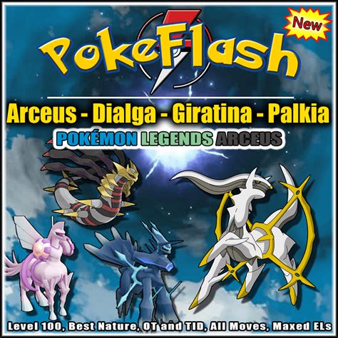 Arceus, Dialga, Giratina and Palkia - Legends Arceus - PokeFlash