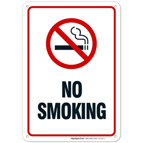 Buy Sigo Signs, No Smoking Sign, No Smoking Metal Sign, 10x7 Inches ...