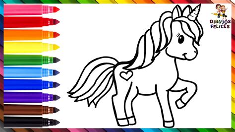 Cómo Dibujar Un Unicornio 🦄 Dibuja y Colorea Un Lindo Unicornio ...