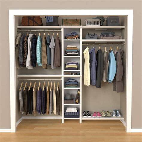 ClosetMaid Impressions Basic 48 in. W - 112 in. W White Wood Closet ...