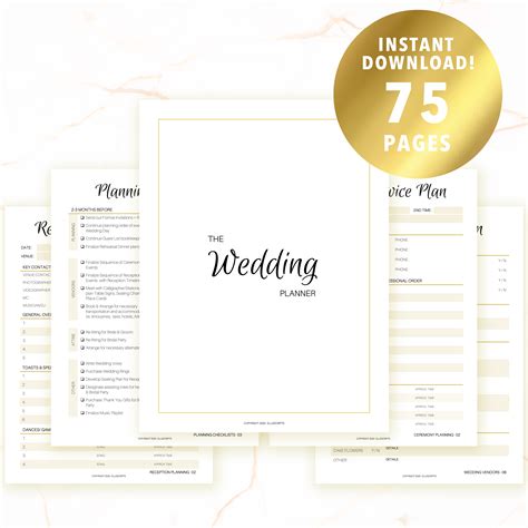 Printable Wedding Planner Book - Printable Templates