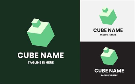 Premium Vector | Creative dark green cube logo