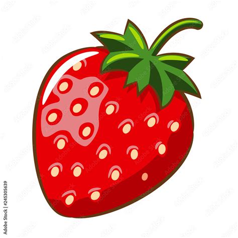 strawberry clipart design Stock Vector | Adobe Stock