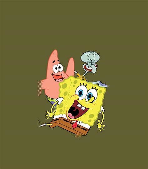 SpongeBob SquarePants Patrick Squidward Spongebob Digital Art by Leoniw ...