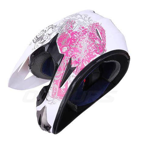 Youth Kids Pink Butterfly Full Face ATV Motocross Dirt Bike MX Helmet S ...