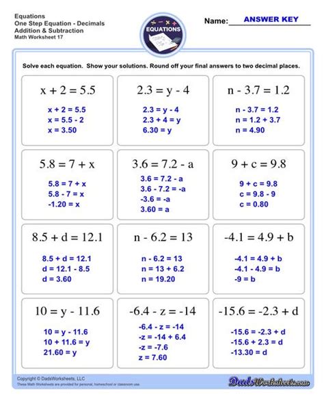 One Step Equations