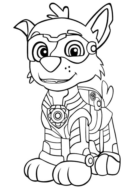 PAW Patrol Mighty Pups Rocky coloring page - Download, Print or Color Online for Free