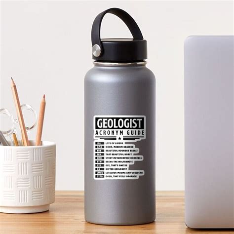 "Funny Geology Puns Acronym Guide Funny Gift for Geology Nerds" Sticker ...